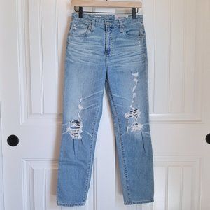 AG Adriano Goldschmied The Phoebe High Rise Tapered Distressed Jeans SZ 28